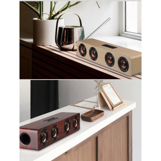 スピーカー ブルートゥース スピーカー bluetooth ワイヤレス テレビ 木調 目覚まし 時計 AUX ウッド ぶるーとぅーす すぴーかー 置き時計_5