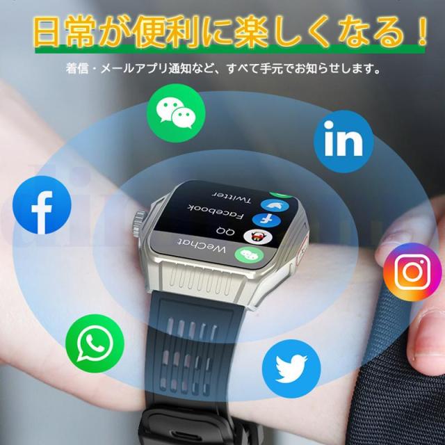スマートウォッチ 血圧測定 通話機能付き 血中酸素 心拍数 睡眠管理 運動モード 尿酸 SOS機能 男女兼用 プレゼント_12