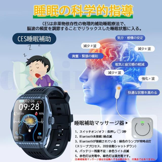 スマートウォッチ 血圧測定 通話機能付き 血中酸素 心拍数 睡眠管理 運動モード 尿酸 SOS機能 男女兼用 プレゼント_2