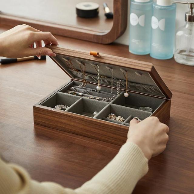 天然木 アクセサリーケースM ジュエリーケース アクセサリーボックス ジュエリーボックス 木製 アクセサリー 収納 高級感 ネックスレス ピアス ケース_10
