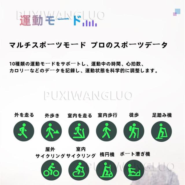 スマートウォッチ 血糖 血圧測定 高精度 心電図 心拍数 睡眠管理 体温 血中酸素 防水 歩数計 運動モード 誕生日_10