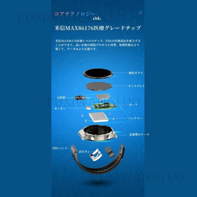スマートウォッチ 血糖 血圧測定 高精度 心電図 心拍数 睡眠管理 体温 血中酸素 防水 歩数計 運動モード 誕生日_3