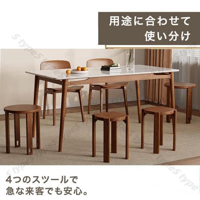 サイドテーブル 4in1スツール ナイトテーブル チェア 椅子 4脚 スタッキング ダイニングチェアー リビングチェア 踏み台 木製椅子 木製チェア 天然木_6