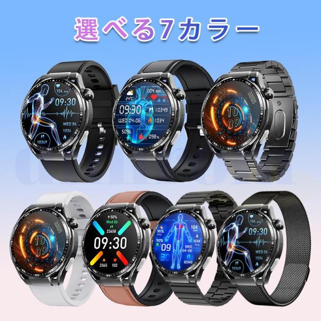 スマートウォッチ 血圧測定 心電図 心拍数 血中酸素 尿酸 血中脂質 24時間健康管理 体温測定 通話機能 睡眠 着信通知 歩数計 音楽?カメラ制御 天気予報_14