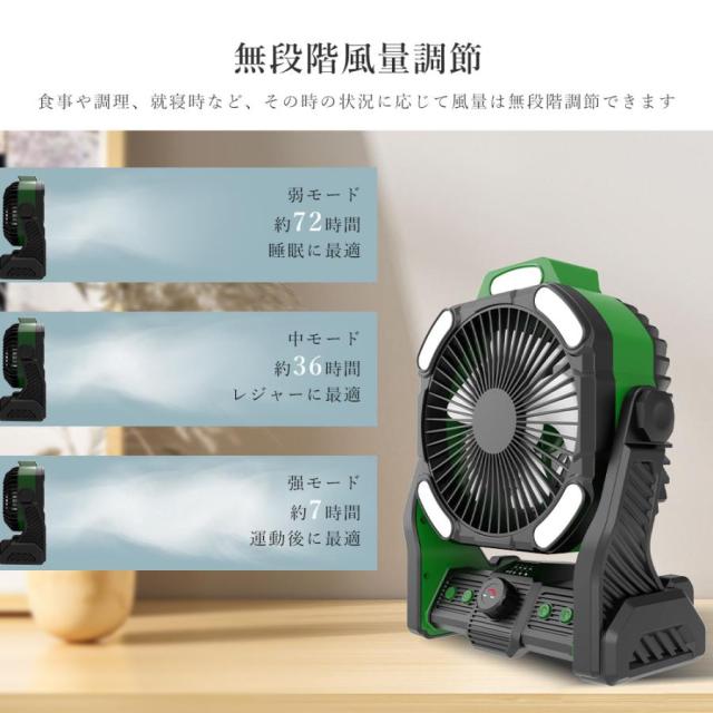 卓上扇風機 充電式 吊り下げ 20000mAh大容量 最大78時間連続使用 