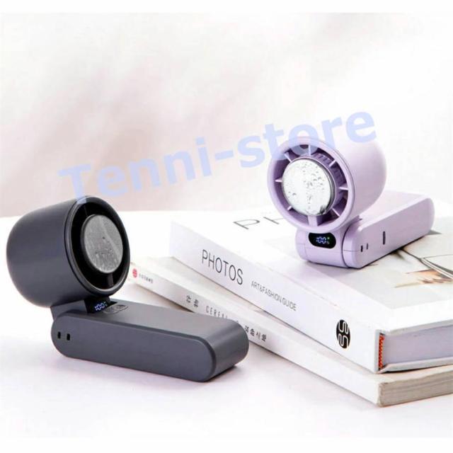 氷級の涼しさ、持ち歩こう！1秒冷感 ハンディファン 半導体冷凍チップ 冷却プレート付 携帯扇風機 5段階調節 ポータブル扇風機 小型 USB充電式