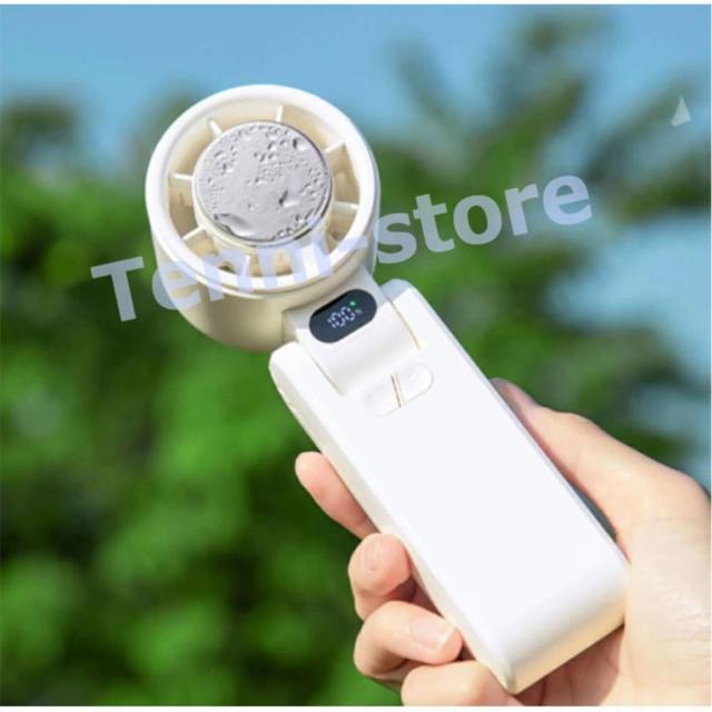 氷級の涼しさ、持ち歩こう！1秒冷感 ハンディファン 半導体冷凍チップ 冷却プレート付 携帯扇風機 5段階調節 ポータブル扇風機 小型 USB充電式