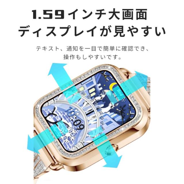 2026年新発スマートウォッチ レディース  ヘルススマートウォッチ 座りがち告げ知らせる 高明確さ心臓の鼓動数 着信告げ知らせる iPhone