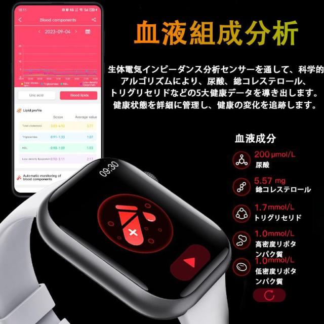 スマートウォッチ  血糖 血圧位置づける 2.1in大画面 電話を掛ける役立つこと付き添い人 血中O 心臓の鼓動数 お休み保護すること 運動すること流行り物  男女兼用 差し上げ物