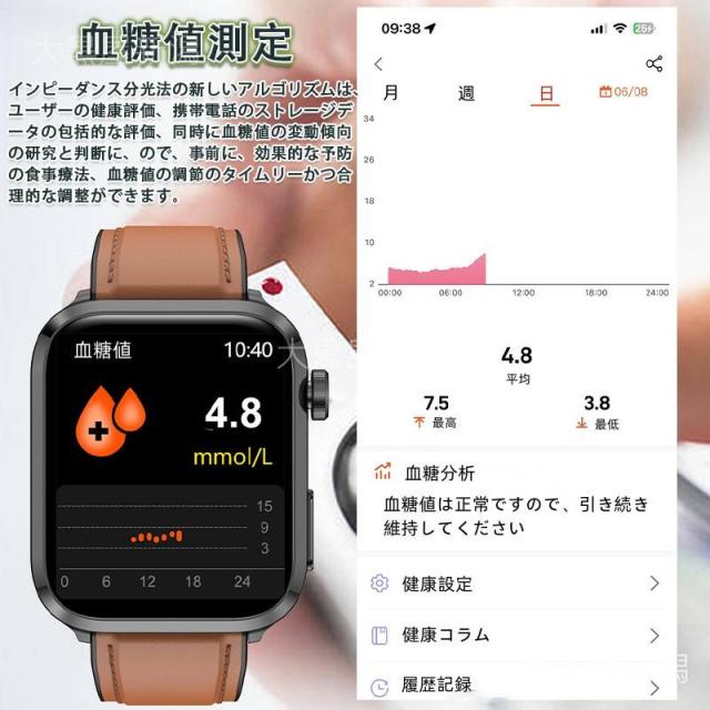 スマートウォッチ  24第四次元思わしい保護すること 血圧 心臓の鼓動数 血中O お休み保護すること 歩数計 GPS測位 着信＆LINE告げ知らせる iPhone/ヒューマノイド相応う