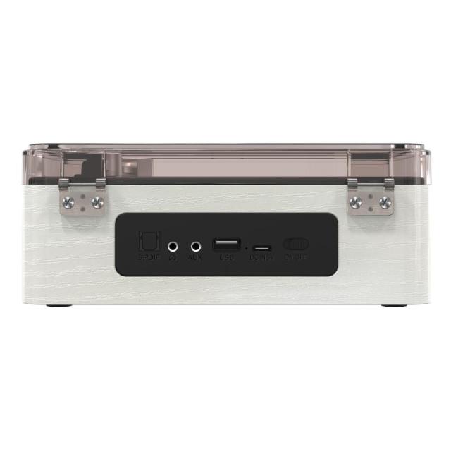 CDプレーヤー 卓上 レコードプレーヤー型 bluetooth5.0 スピーカー ラジオ USB/スマホ&ヘッドホン対応 光デジタル出力 リピート/シャッフル再生 リモコン付_16
