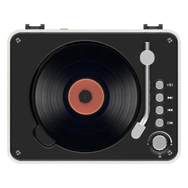 CDプレーヤー 卓上 レコードプレーヤー型 bluetooth5.0 スピーカー ラジオ USB/スマホ&ヘッドホン対応 光デジタル出力 リピート/シャッフル再生 リモコン付_19