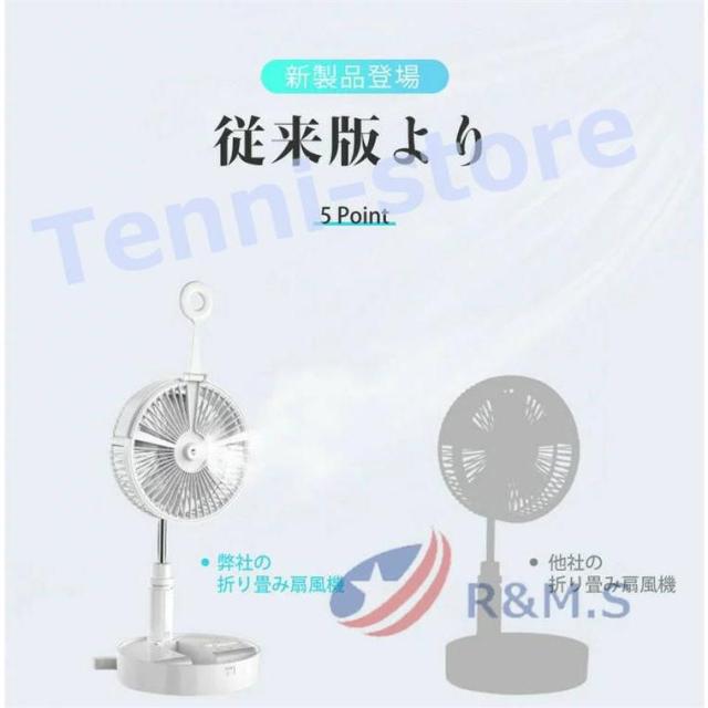 扇風機 USB 折り畳み 伸縮 強力 静音 加湿 卓上扇風機 LEDライト ミニ扇風機 ハンディ扇風機 扇風機 usb 小型 卓上 充電式_4