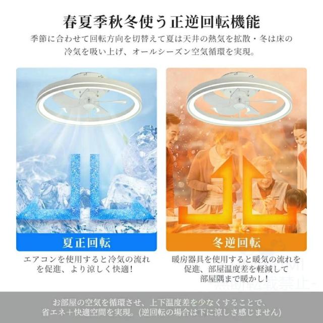 シーリングファンライト シーリングファン おしゃれ 北欧 LED DCモーター 首振り 調光調色 10畳 12畳 音楽再生 APP対応 風量調節 シーリングライト 扇風機 和室_4