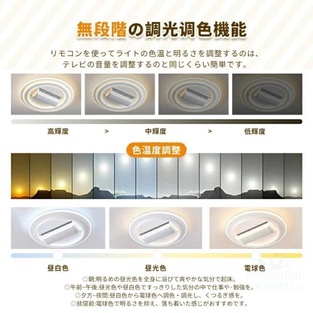 シーリングファン シーリングファンライト led 羽根なし10畳 12畳 調光調色 DCモーター 180°首振り 逆回転機能 リモコン付 APP対応 天井照明 扇風機 和室 静音