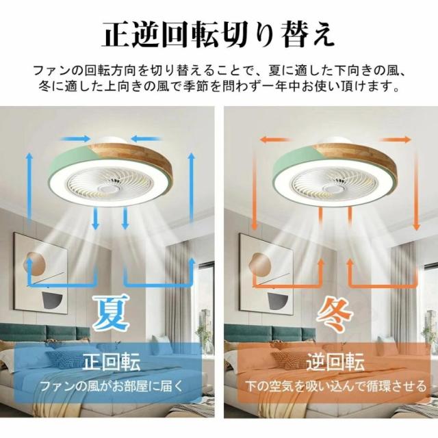 シーリングファン LED シーリングファンライト 8畳~12畳 調光調色 シーリングライト おしゃれ 北欧 照明 薄型 風量調節 リモコン付き DCモーター 扇風機 和室_7