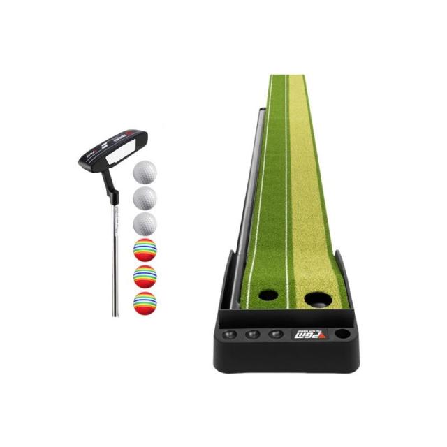 ゴルフ練習パット パターマット 練習 自動返球機能 ライン付き ゴルフ