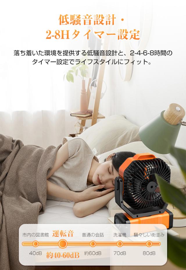 扇風機 首振り 卓上 アウトドア 卓上扇風機 20000mAh モバイルバッテリー機能 小型 LEDファン サーキュレーター 充電式 LED キャンプ 防災_7