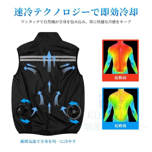 空調作業服 ウェア ジャケット フルセット 12v バッテリー 空調ウェアファン付き レディース 空調作業着 空調扇風服 UVカット 薄型 熱中症対策 空調ベスト 男女_4
