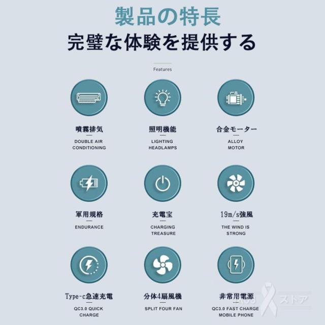 腰掛け扇風機 強力 ワークマン 2026 扇風機 小型 dcモーター usb充電式 冷風機 アウトドア 二重風腰掛けファン 噴霧 ベルトファン LEDライトつき 25時間航続_1