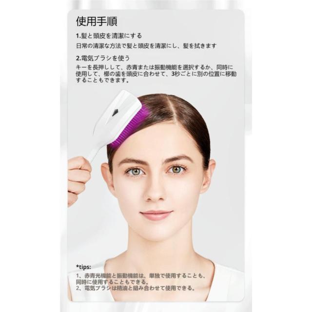 電気ブラシ EMS ブラシ 頭皮ブラシ 頭皮ケア 美肌 スキンケア マッサージ 乾湿両用 ヘアケア 高周波振動 プレゼント