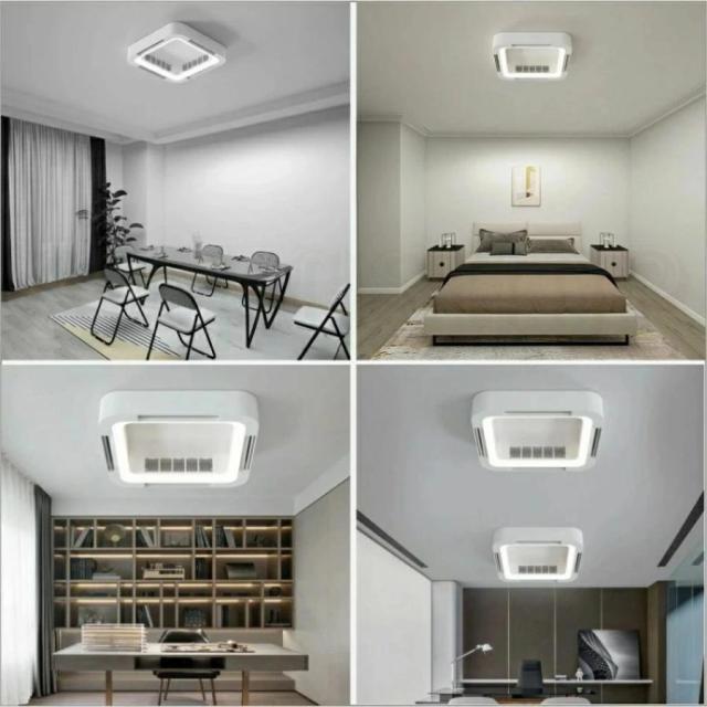 シーリングファンライト シーリングライト LED おしゃれ 薄型 スマホ操作 扇風機 羽なし 空気循環 静音 6段風量 風向調節 8?12畳対応 天井照明