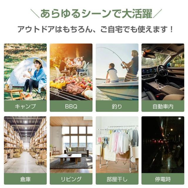 サーキュレーター 扇風機 卓上 吊り下げ アウトドア 小型 強風 大容量 首振り LEDライト付き モバイルバッテリー機能 タイマー 暑さ対策 熱中症対策 空気循環_13