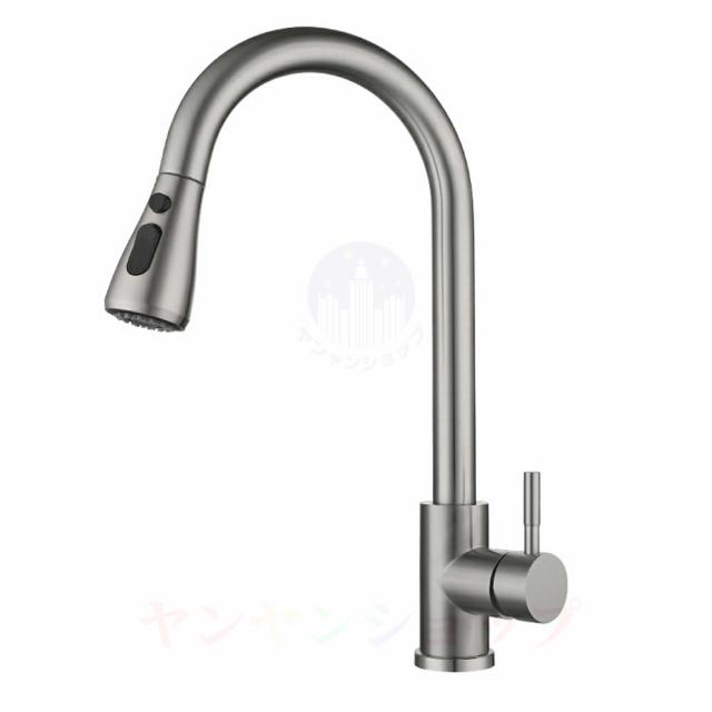混合水栓 タッチ水栓 キッチン シャワー付き 蛇口 台所用 浴室用 洗面台 シャワー シングルレバー 洗面所 水栓金具 交換自分で おしゃれ ホース引出し式_1