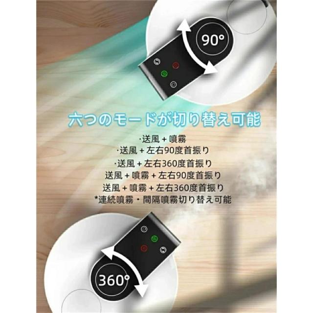 冷風扇 卓上 冷風機 扇風機 ミニクーラー 卓上クーラー 水冷エアコン 一台三役 送風 加湿 冷却 風量3段階 USB給電 充電式 持ち運び 省エネ 軽量_5