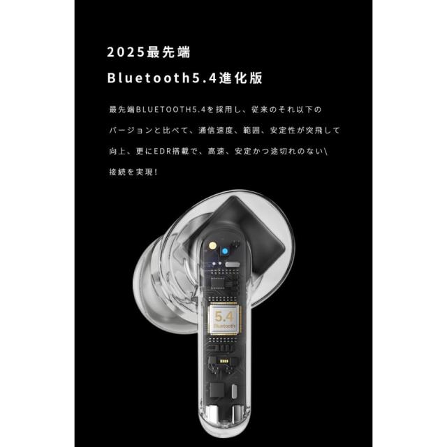 最新 ワイヤレスイヤホン型集音器 Bluetooth 5.4 高齢者 音声拡聴器 遅延ゼロ TWSワイヤレスヘッドセット 無痛装着 ノイズキャンセリング HiFi高音質 USB充電