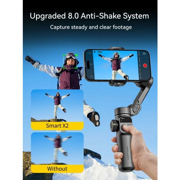 AOCHUAN iPhone用ジンバルスタビライザー、7.8インチ延長ロッド内蔵3軸iPhoneジンバル、iPhone/Android用OL_1