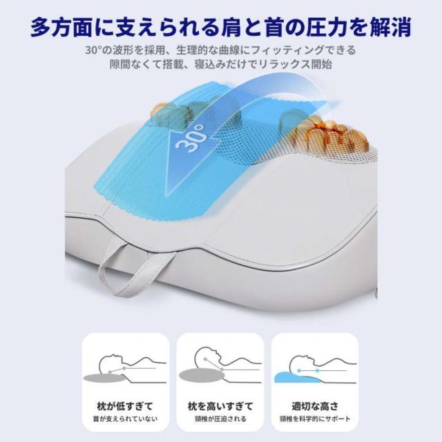 マッサージ枕 多機能マッサージ器 タイマー 肩こり マッサージ機 小型 全身　首 足 腰 頚椎 腹 電熱 コンパクト_4
