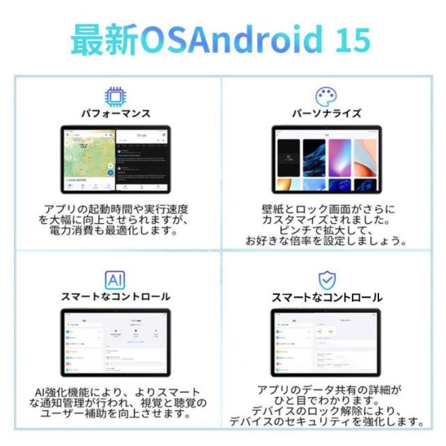 2026強化版 Android15 タブレット PC 本体 10.1インチ 本体 2026最新作16+512GB FullHD wi-fi 5G 在宅勤務 ネット授業 コスパ最高 安い クリスマス GPS 電話_3