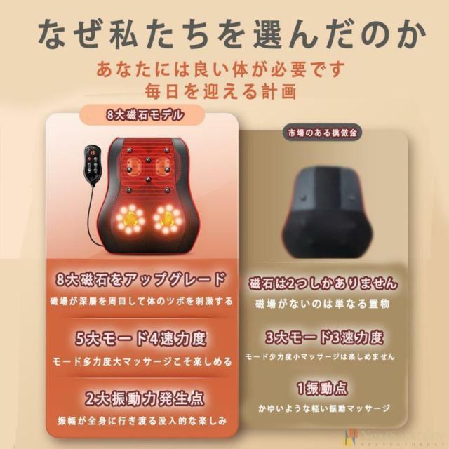 【新型8個磁石】マッサージ器 多機能マッサージ枕 小型 全身 腰 足 背中 肩 首 電熱 マッサージ機 ネックマッサージャー プレゼント温熱 ems_2