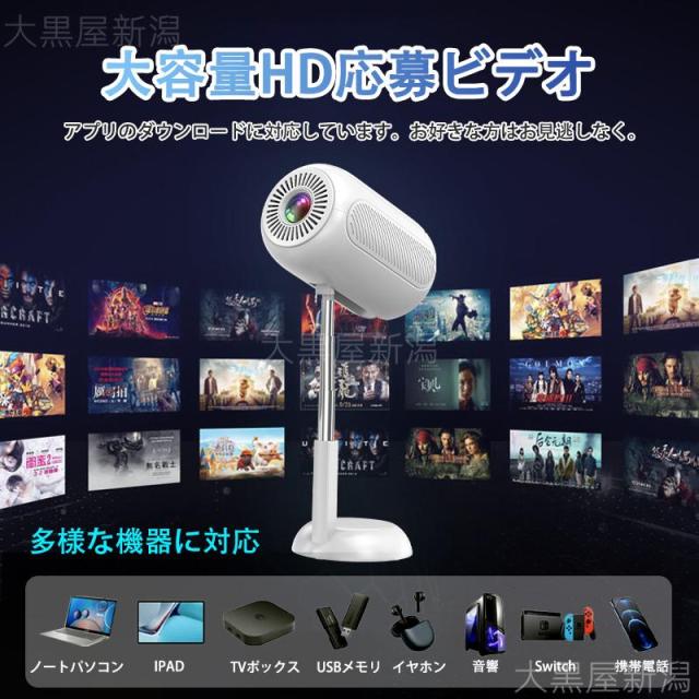 プロジェクター 4K 1080P 家庭用 天井 伸縮性 1200ANSI DVD WiFi 5G