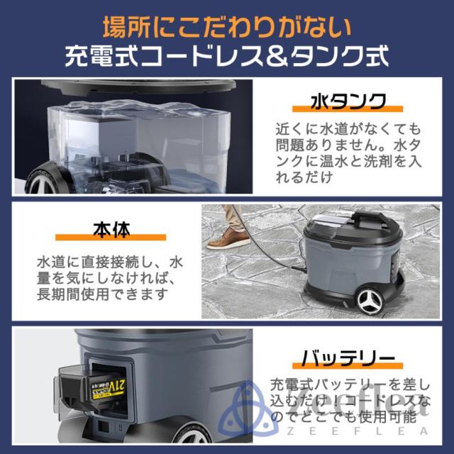 2025新登場 高圧洗浄機 タンク式 コードレス 充電式 タンク式高圧洗浄機