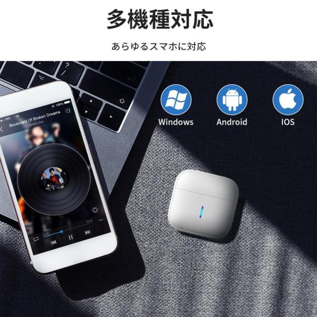 ワイヤレスイヤホン iPhone Android対応 Bluetooth 5.3 ワイヤレス イヤホン CSV8.0 自動接続 高音質 両耳 軽量 通話 防水 自動ペア プレゼント ワイヤレスヘッドホン