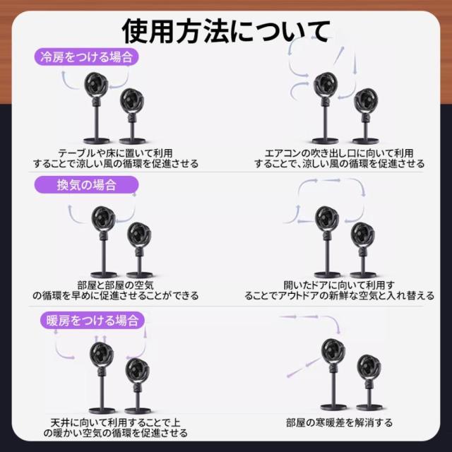 2026最新型 扇風機 サーキュレーター 3D首商い口 DC原動機 9第四次元タイマー 静音 省エネ 5座標軸風量 コードレス扇風機 送風 高さ調節する 夏 空気の状態循環過程 軽さ USB申し受ける式