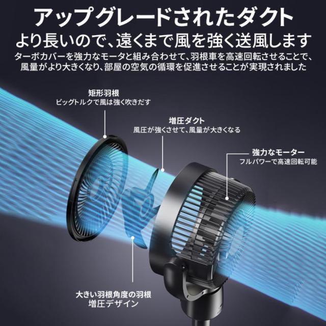 2026最新型 扇風機 サーキュレーター 3D首振り DCモーター 9時間 
