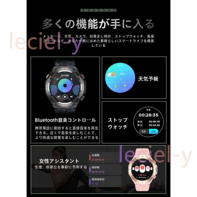 2025最新「心拍数 血中酸素測定」スマートウォッチ 通話機能付き 心電図 GPS コンパス カロリー 多運動モード 睡眠管理 日本製センサー プレゼント_3