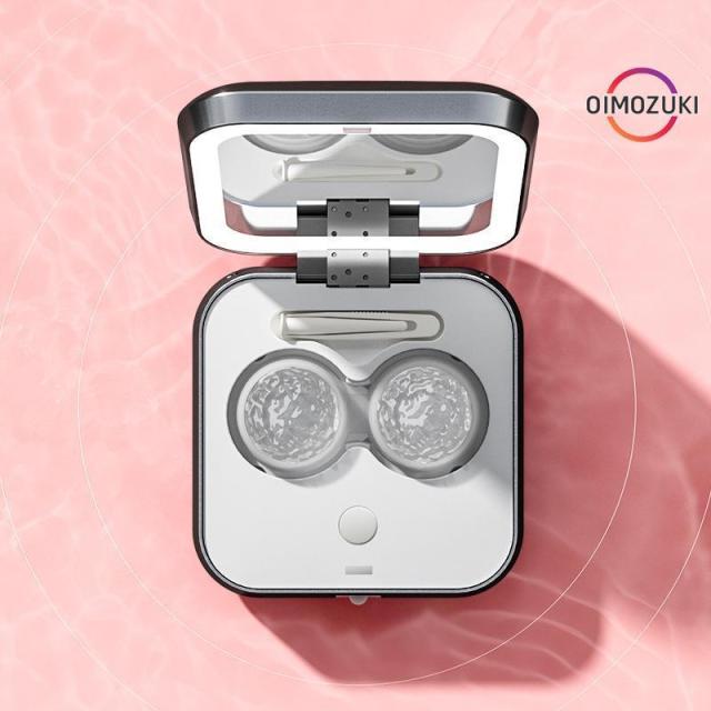 コンタクト洗浄器 超音波洗浄機 コンタクトレンズクリーナー洗浄器 超音波コンタクトレンズ洗浄機 自動 花粉除去 ソフト ハード 充電式 コンパクト LEDライト