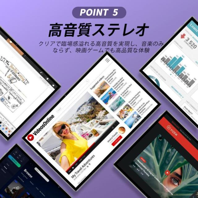 タブレット PC 本体 Android14 10インチ 本体 8GB+256GB テレワーク 2560*1600 ネット授業 子供向け 動画視聴 Bluetooth GPS WiFi 人気 ギフト 2026最新作_6