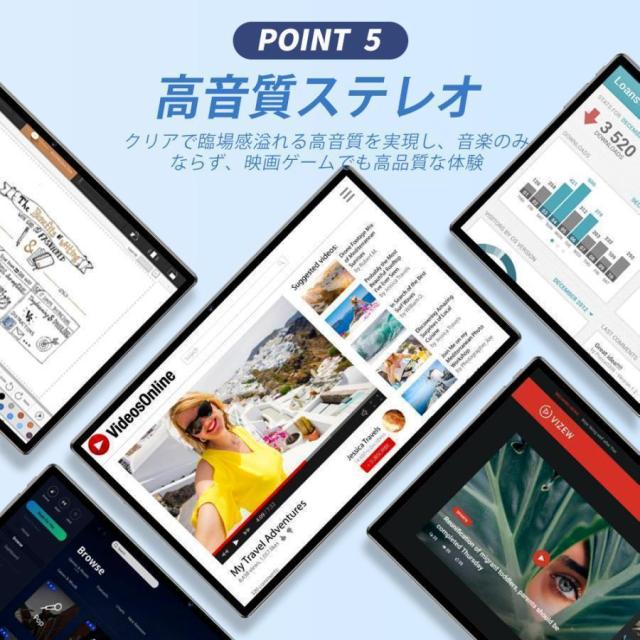 タブレット Android15 PC 本体 大画面10インチ 16GB+512GB テレワーク 2560*1600 ネット授業 動画視聴 Bluetooth GPS 通話対応 WiFi 子供向け 誕生日 プレゼント_5