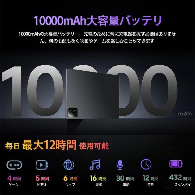 新品 Android15 タブレット PC 本体 10インチ FullHD 2in1 軽量 SIM+Wi-Fiモデル GPS 電話 16+512GB 2026 最新作 コスパ最高 在宅勤務 ネット授業 おすすめ_12