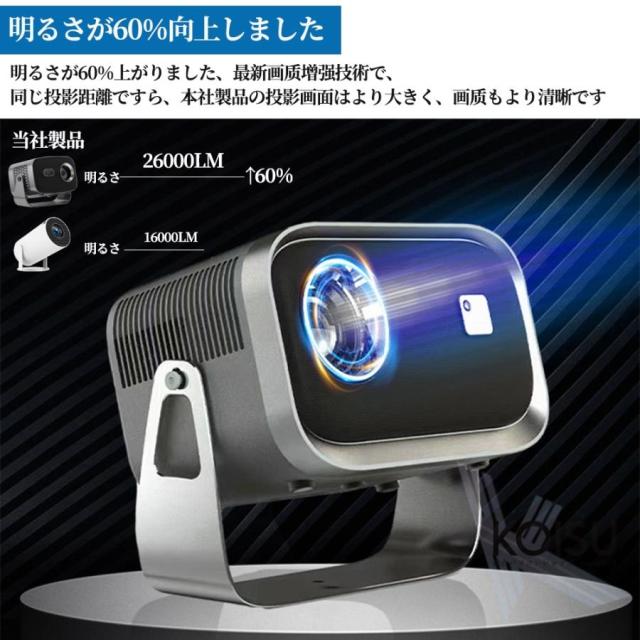 プロジェクター 家庭用 小型 天井投影 4K対応 電動フォーカス スマホと 