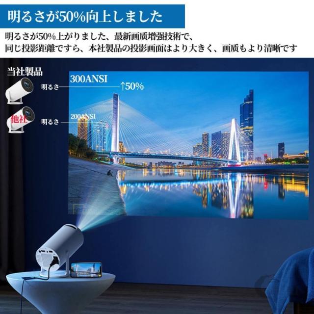 プロジェクター 天井投影 本体 小型 家庭用 4K対応 高輝度 自動補正 Android TV11.0 5G WiFi6 Bluetooth5.2 スピーカー_3