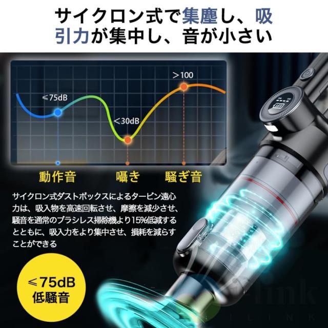 掃除機 コードレス 充電式 強力吸引 人気 サイクロン式 48000Pa 軽量ハンディ掃除機 5WAY USB-TypeC充電式 スティック 一人暮らし 省エネ 女性 車両用 2026最新_9