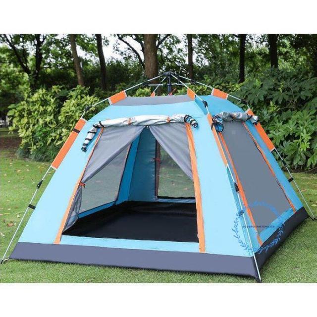 テント ワンタッチテント 自動式テント 大型 2-5人用 キャンプテント 軽量簡易ドーム型 日よけ アウトドア 支柱2本 固定バンドがほつれ_8