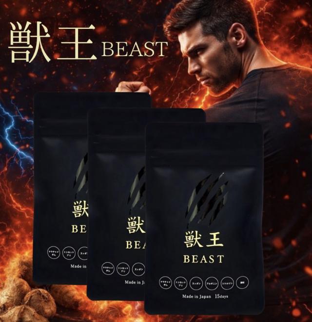 獣王beastサプリ 獣王ビースト 3袋 45粒 メンズサプリ 獣王