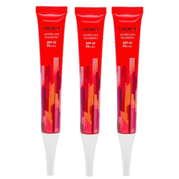 【３本】リンクルケアファンデーション シミ リンクルケア リノクル LINOKLE リンクルカバー 医薬部外品 SPF47 PA+++ 20g ファンデーション まとめ買い メイク